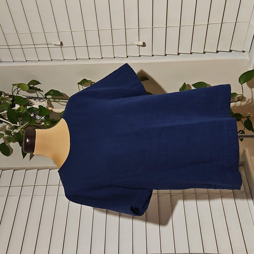 M&S Collection Navy Blue Boxy Short Sleeve Top